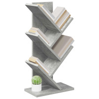 Produktbild för Trä Bokhylla 4-Tier 30 x 18 x 60 cm Konstruerat trä Betonggrå