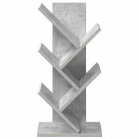 Produktbild för Trä Bokhylla 4-Tier 30 x 18 x 60 cm Konstruerat trä Betonggrå