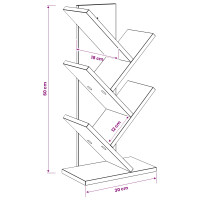 Produktbild för Trä Bokhylla 4-Tier 30 x 18 x 60 cm Konstruerat trä Betonggrå