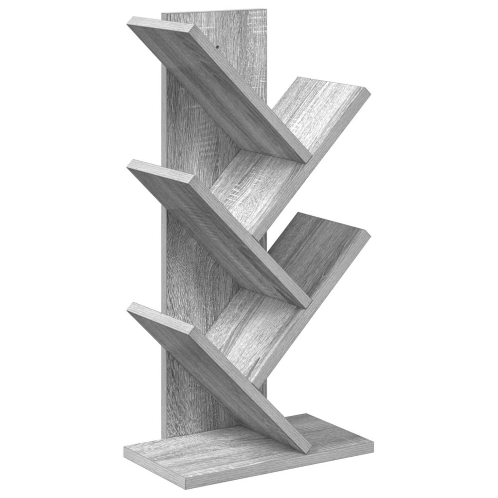 Produktbild för Trä Bokhylla 4-Tier 30 x 18 x 60 cm Konstruerat trä Grå Sonoma