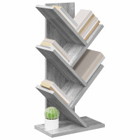 Produktbild för Trä Bokhylla 4-Tier 30 x 18 x 60 cm Konstruerat trä Grå Sonoma