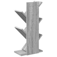 Produktbild för Trä Bokhylla 4-Tier 30 x 18 x 60 cm Konstruerat trä Grå Sonoma
