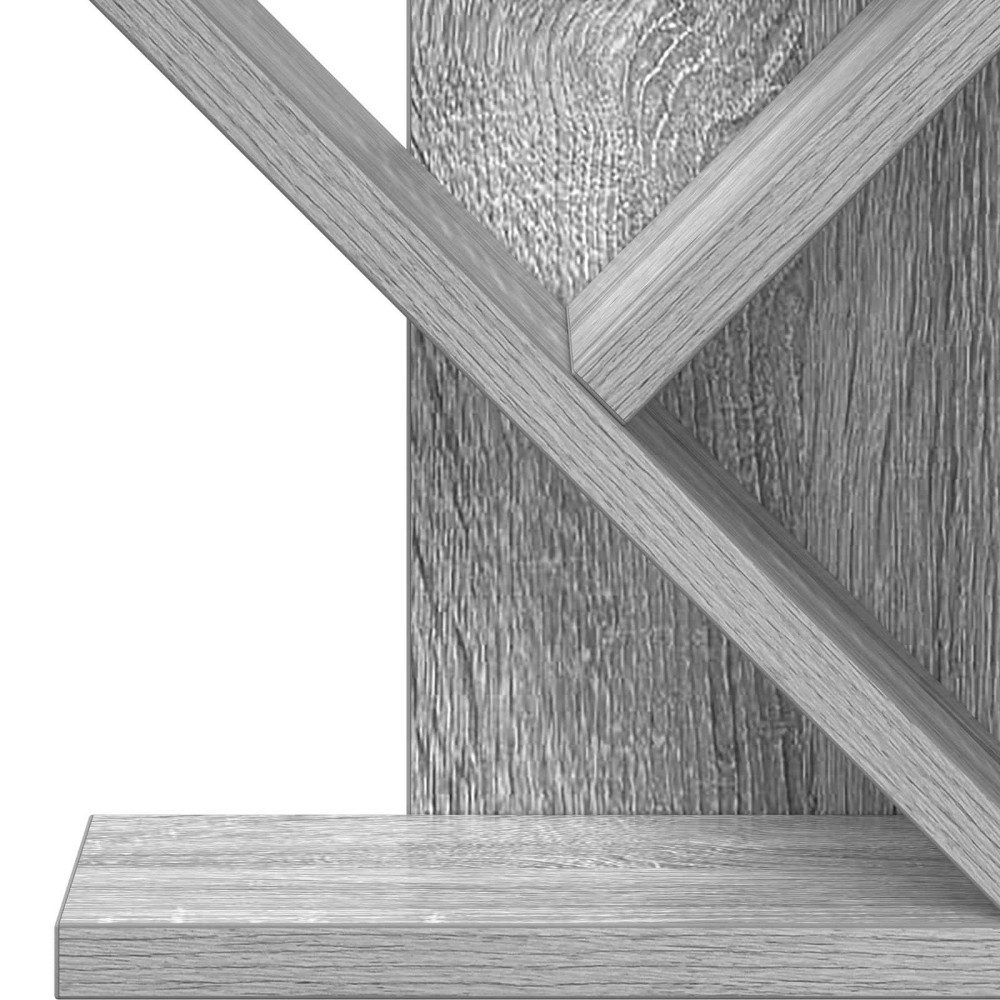 Produktbild för Trä Bokhylla 4-Tier 30 x 18 x 60 cm Konstruerat trä Grå Sonoma