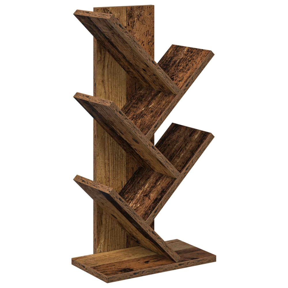 Produktbild för Trä Bokhylla 4-Tier 30 x 18 x 60 cm Konstruerat trä Gammalt trä
