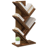 Produktbild för Trä Bokhylla 4-Tier 30 x 18 x 60 cm Konstruerat trä Gammalt trä