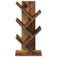 Produktbild för Trä Bokhylla 4-Tier 30 x 18 x 60 cm Konstruerat trä Gammalt trä