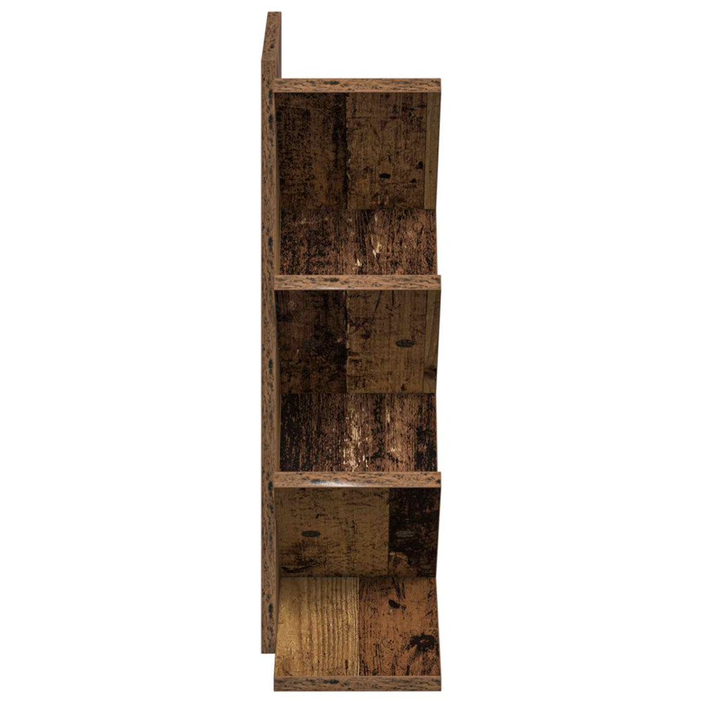 Produktbild för Trä Bokhylla 4-Tier 30 x 18 x 60 cm Konstruerat trä Gammalt trä