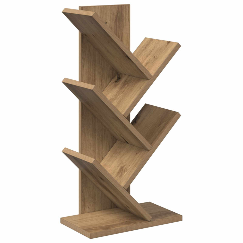 Produktbild för Trä Bokhylla 4-Tier 30 x 18 x 60 cm Konstruerat trä Artisan-ek