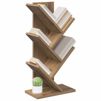 Produktbild för Trä Bokhylla 4-Tier 30 x 18 x 60 cm Konstruerat trä Artisan-ek