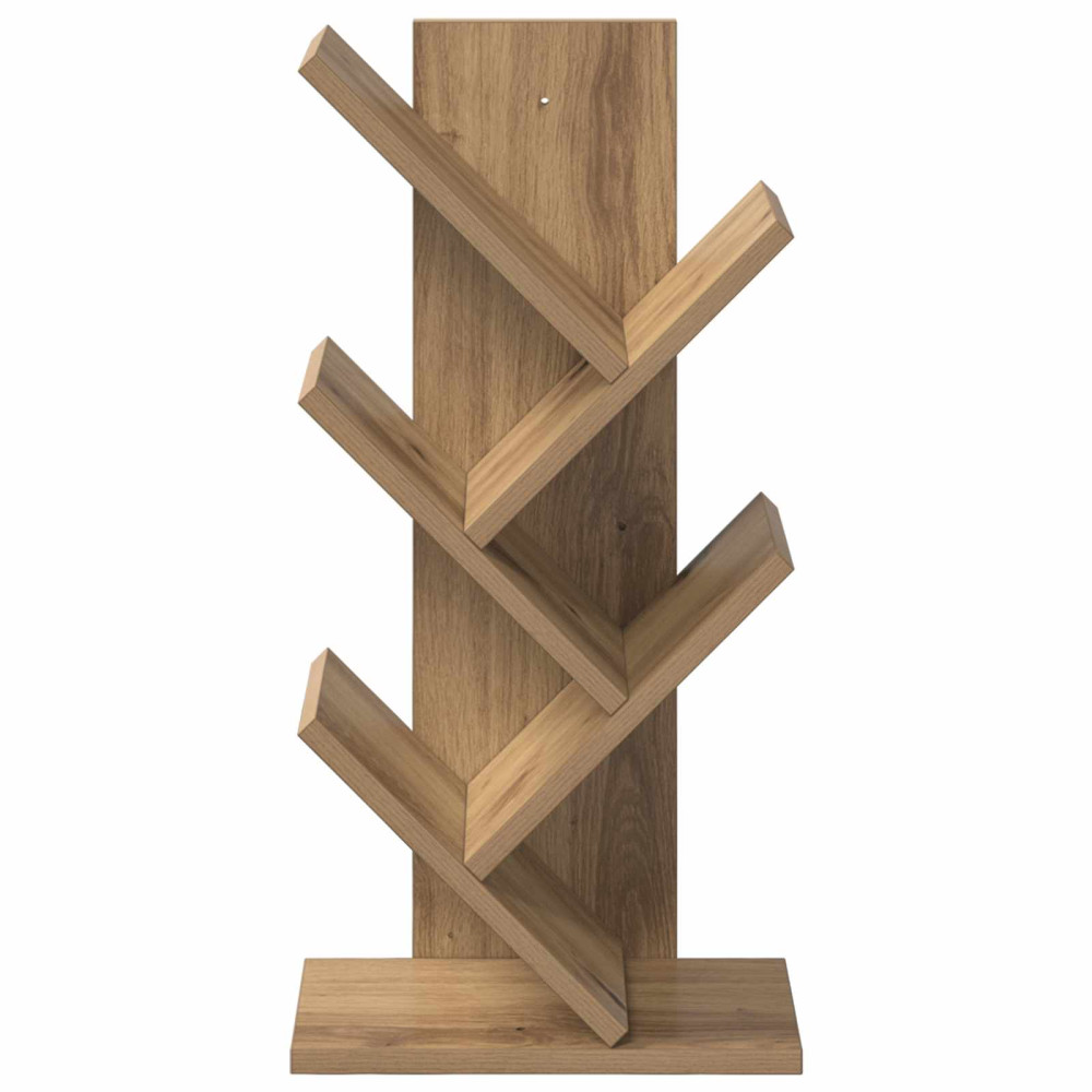 Produktbild för Trä Bokhylla 4-Tier 30 x 18 x 60 cm Konstruerat trä Artisan-ek