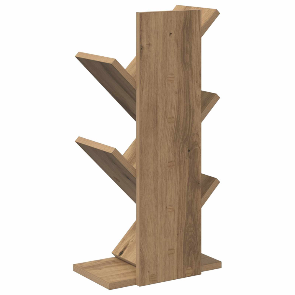 Produktbild för Trä Bokhylla 4-Tier 30 x 18 x 60 cm Konstruerat trä Artisan-ek