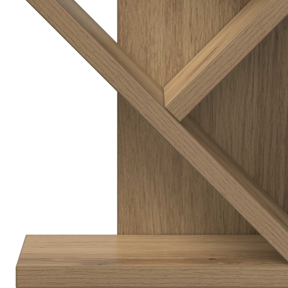 Produktbild för Trä Bokhylla 4-Tier 30 x 18 x 60 cm Konstruerat trä Artisan-ek