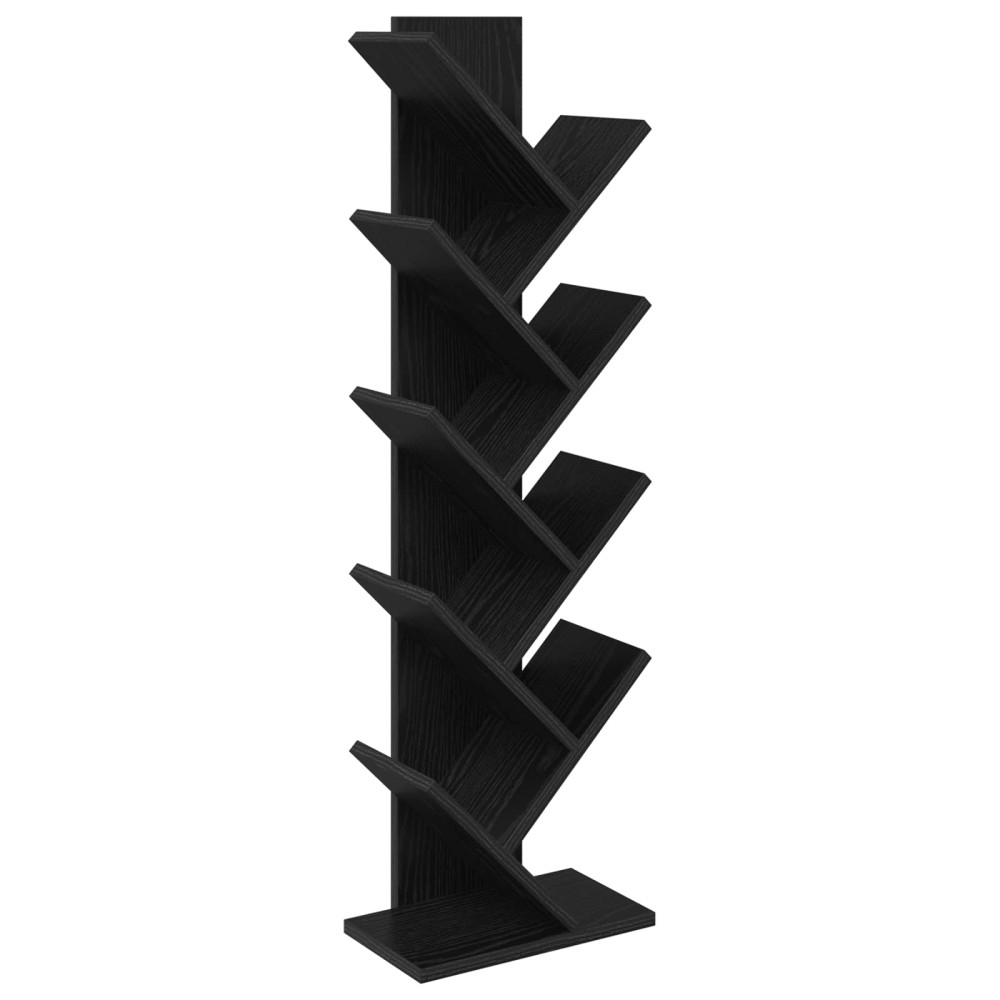 Produktbild för Trä Bokhylla 6-Plan 30 x 18 x 100 cm Konstruerat trä Svart ek