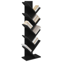 Produktbild för Trä Bokhylla 6-Plan 30 x 18 x 100 cm Konstruerat trä Svart ek