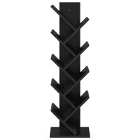 Produktbild för Trä Bokhylla 6-Plan 30 x 18 x 100 cm Konstruerat trä Svart ek