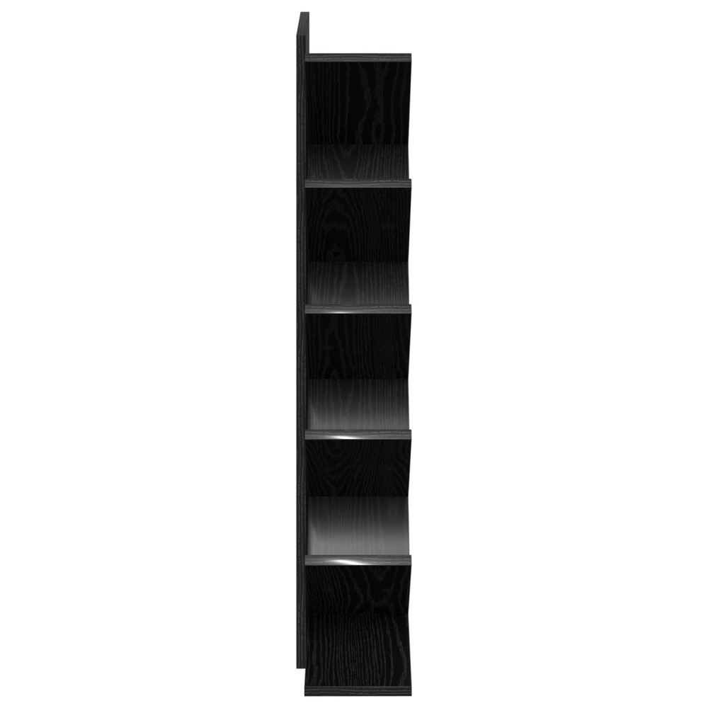 Produktbild för Trä Bokhylla 6-Plan 30 x 18 x 100 cm Konstruerat trä Svart ek