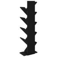 Produktbild för Trä Bokhylla 6-Plan 30 x 18 x 100 cm Konstruerat trä Svart ek