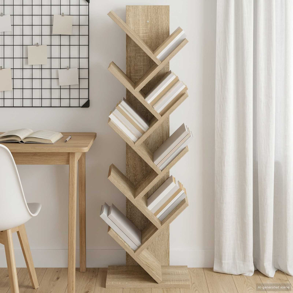 Produktbild för Trä Bokhylla 6-Hyllor 30 x 18 x 100 cm Konstruerat trä