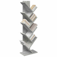 Produktbild för Trä Bokhylla 6-Tier 30 x 18 x 100 cm Konstruerat trä Betonggrå