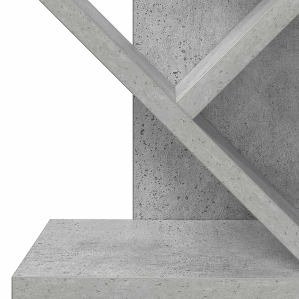 Produktbild för Trä Bokhylla 6-Tier 30 x 18 x 100 cm Konstruerat trä Betonggrå