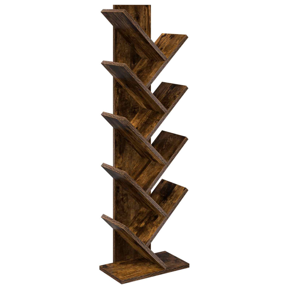Produktbild för Trä Bokhylla 6-Plan 30 x 18 x 100 cm Konstruerat trä Rökt ek