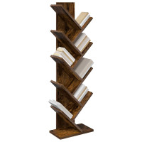 Produktbild för Trä Bokhylla 6-Plan 30 x 18 x 100 cm Konstruerat trä Rökt ek