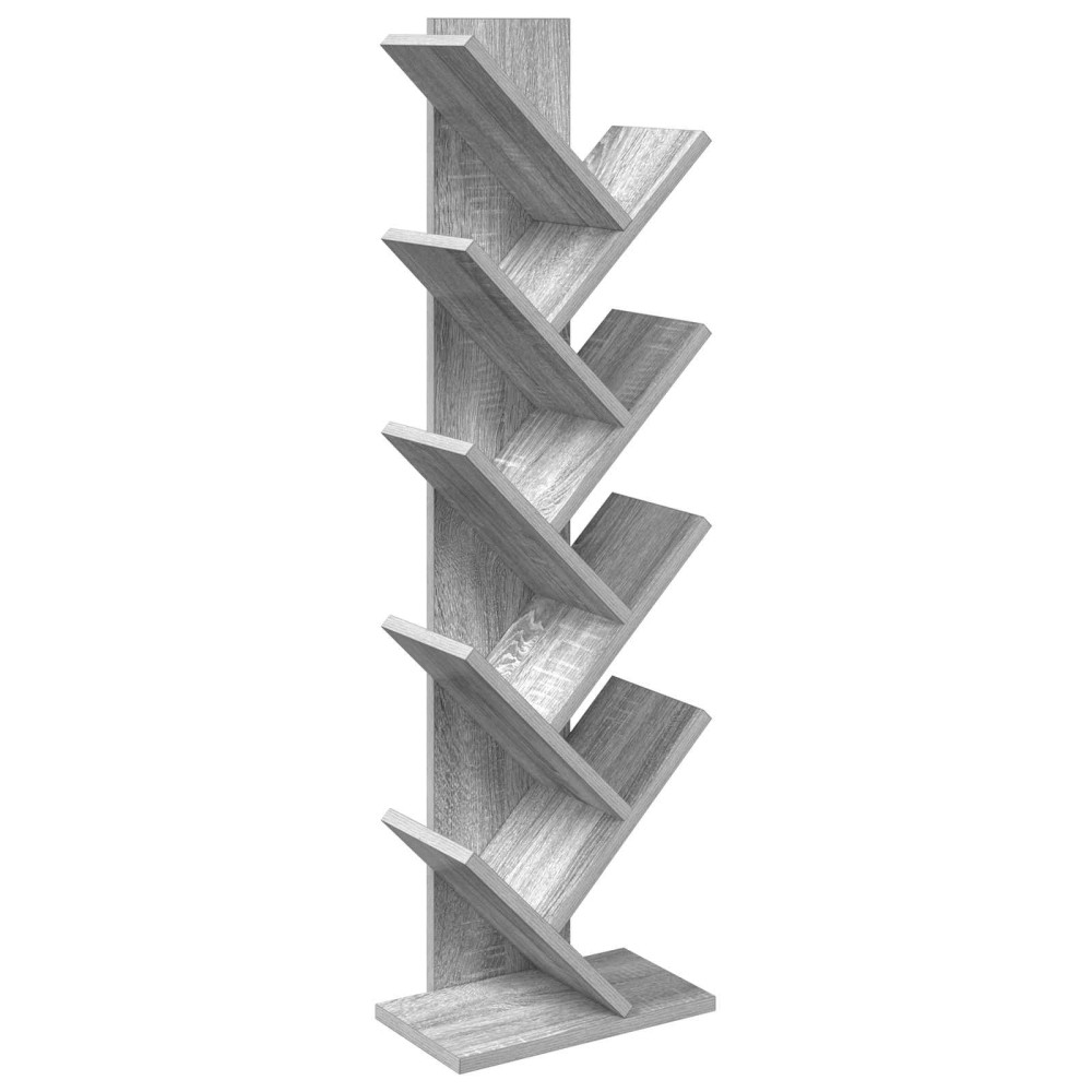 Produktbild för Trä Bokhylla 6-Plan 30 x 18 x 100 cm Konstruerat trä Grå Sonoma