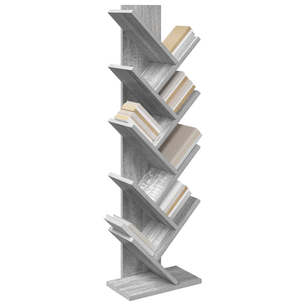 Produktbild för Trä Bokhylla 6-Plan 30 x 18 x 100 cm Konstruerat trä Grå Sonoma