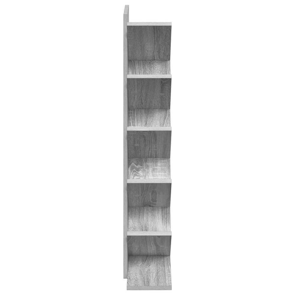 Produktbild för Trä Bokhylla 6-Plan 30 x 18 x 100 cm Konstruerat trä Grå Sonoma