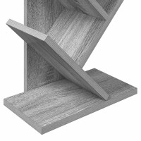 Produktbild för Trä Bokhylla 6-Plan 30 x 18 x 100 cm Konstruerat trä Grå Sonoma
