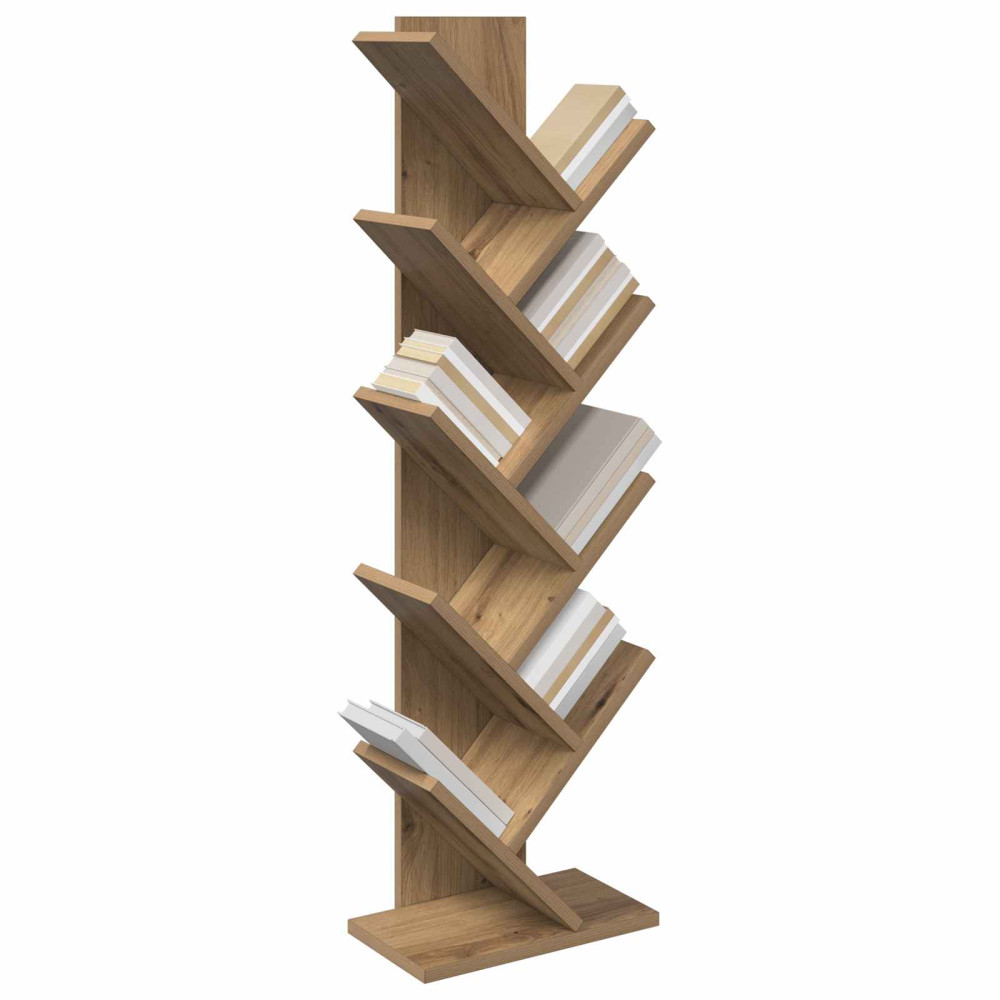 Produktbild för Trä Bokhylla 6-Plan 30 x 18 x 100 cm Konstruerat trä Artisan-ek