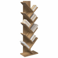 Produktbild för Trä Bokhylla 6-Plan 30 x 18 x 100 cm Konstruerat trä Artisan-ek