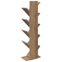 Produktbild för Trä Bokhylla 6-Plan 30 x 18 x 100 cm Konstruerat trä Artisan-ek