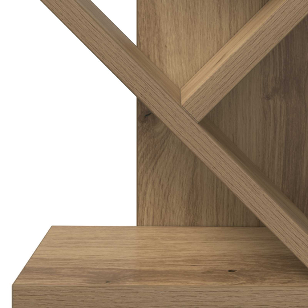 Produktbild för Trä Bokhylla 6-Plan 30 x 18 x 100 cm Konstruerat trä Artisan-ek