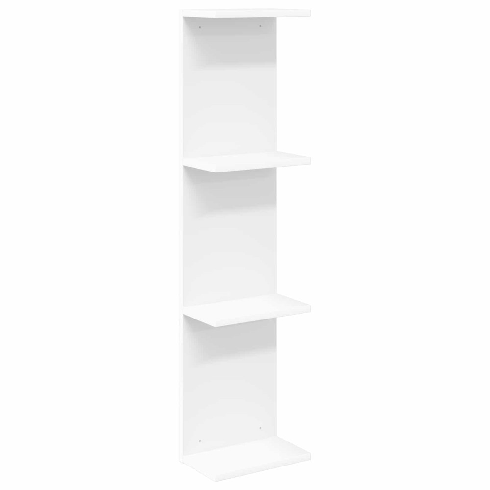 Produktbild för Vägg hylla Vit 25 x 15 x 100 cm Konstruerat trä