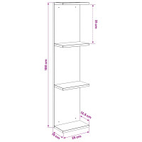 Produktbild för Vägg hylla Vit 25 x 15 x 100 cm Konstruerat trä