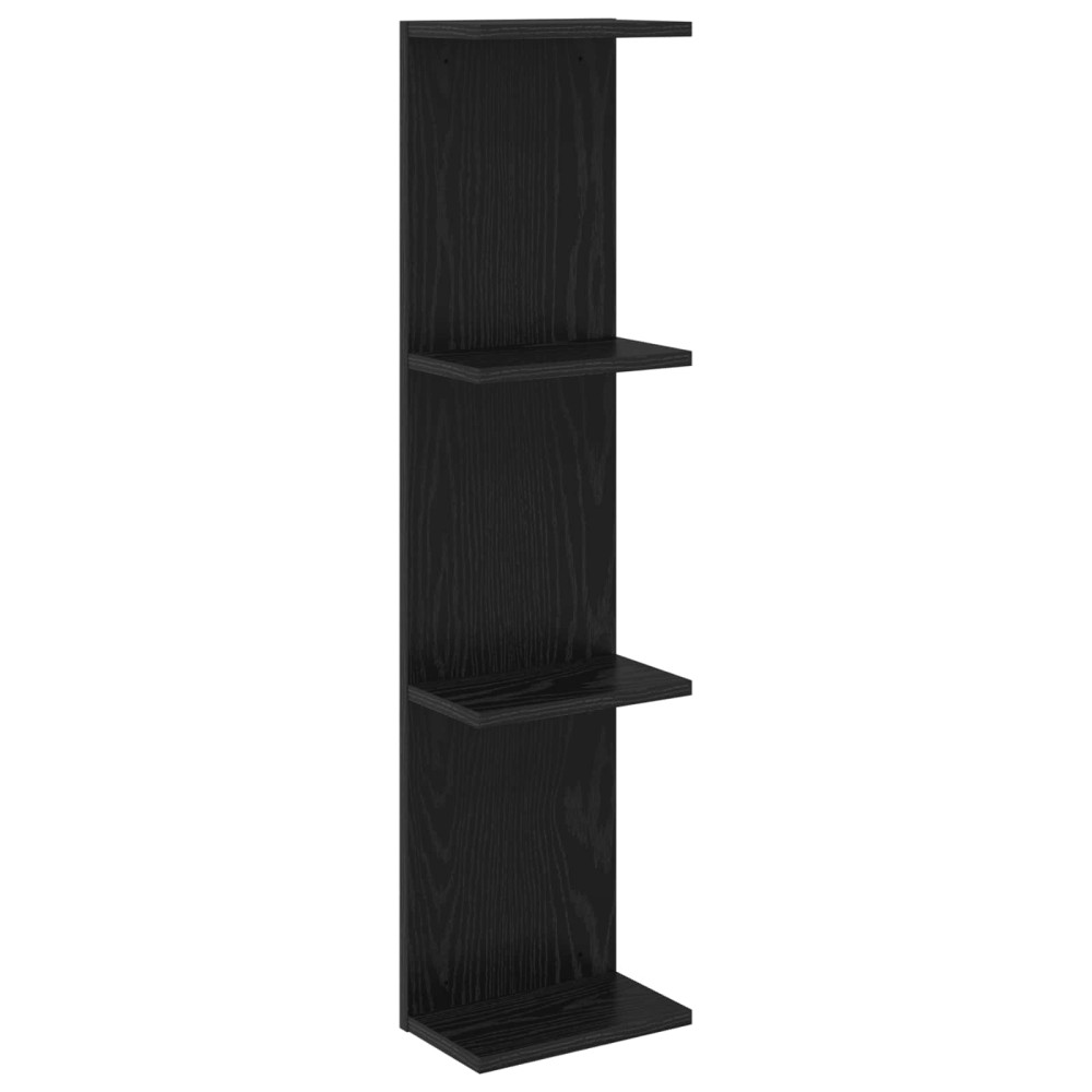 Produktbild för Vägg hylla Svart ek 25 x 15 x 100 cm Konstruerat trä