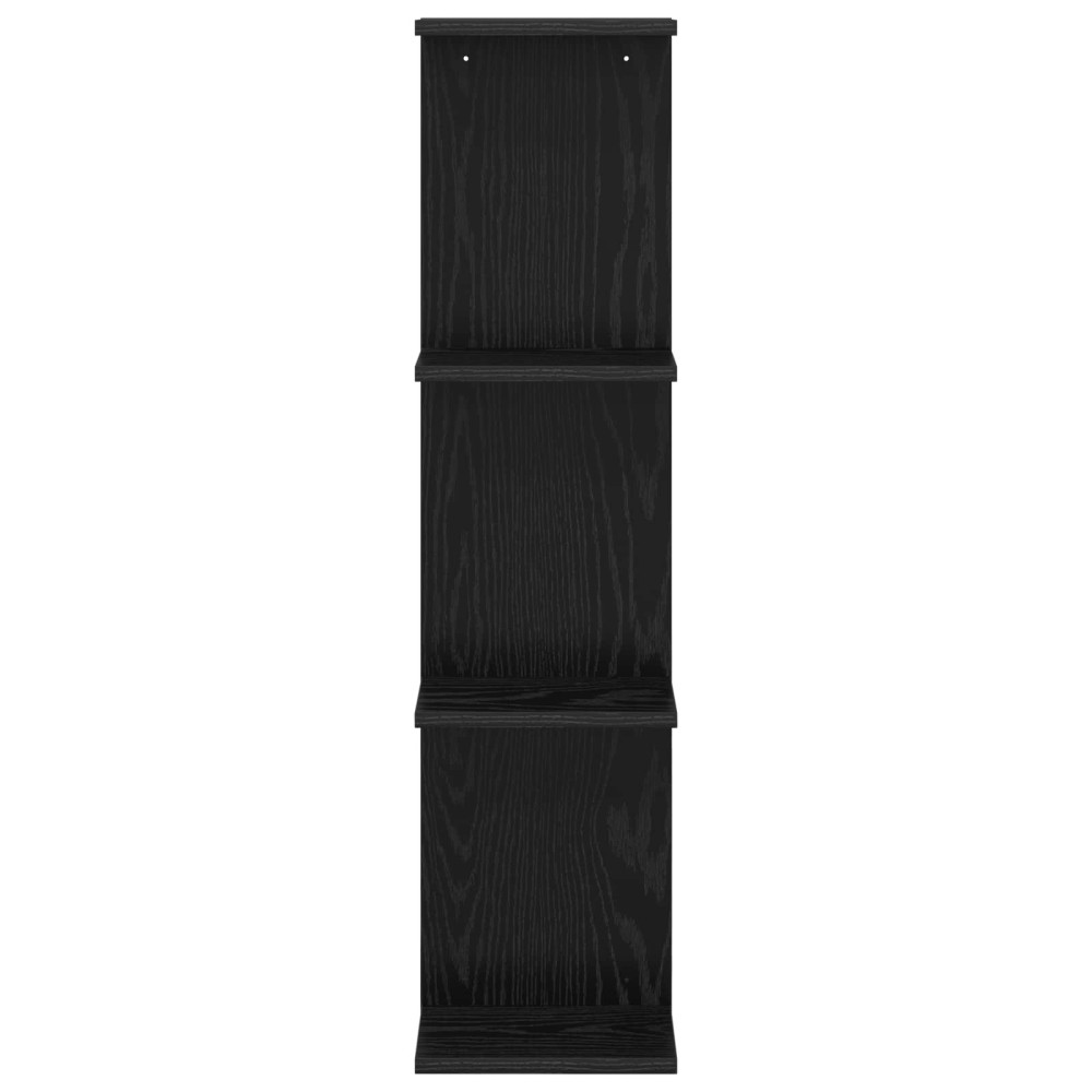 Produktbild för Vägg hylla 2 pcs Svart ek 25 x 15 x 100 cm Konstruerat trä