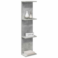 Produktbild för Vägg hylla 2 pcs Betonggrå 25 x 15 x 100 cm Konstruerat trä