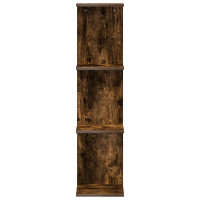 Produktbild för Vägg hylla 2 pcs Rökt ek 25 x 15 x 100 cm Konstruerat trä