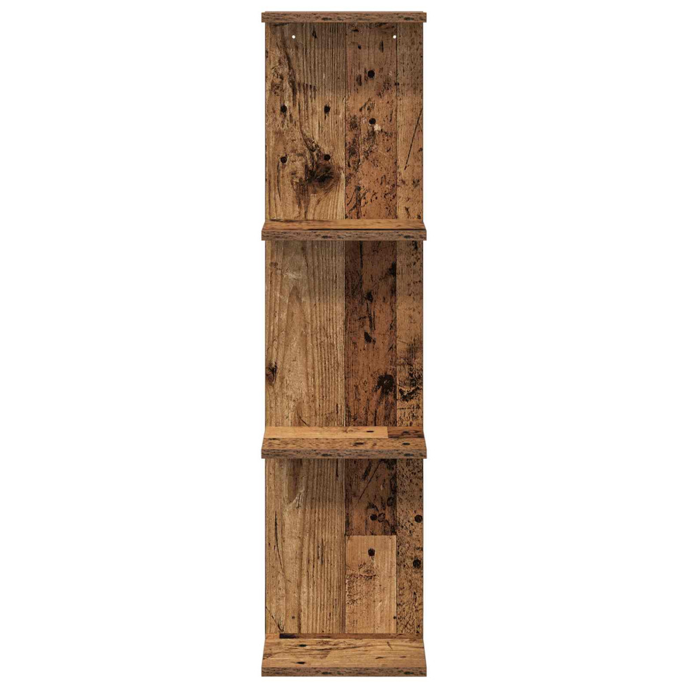 Produktbild för Vägg hylla 2 pcs Gammalt trä 25 x 15 x 100 cm Konstruerat trä