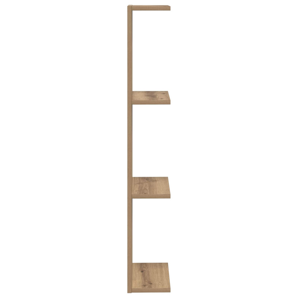 Produktbild för Vägg hylla 2 pcs Artisan-ek 25 x 15 x 100 cm Konstruerat trä