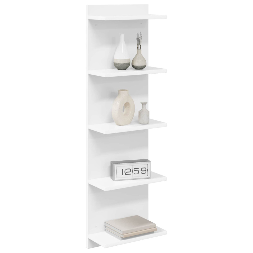 Produktbild för Vägg hylla Vit 30 x 15 x 100 cm Konstruerat trä