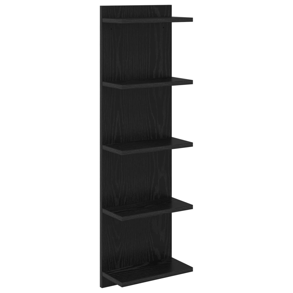 Produktbild för Vägg hylla Svart ek 30 x 15 x 100 cm Konstruerat trä