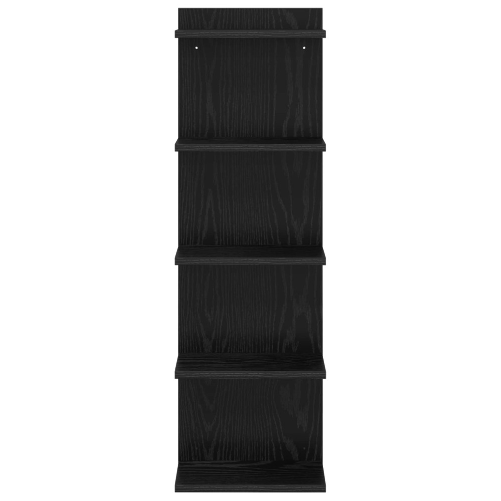 Produktbild för Vägg hylla Svart ek 30 x 15 x 100 cm Konstruerat trä