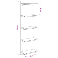 Produktbild för Vägg hylla Svart ek 30 x 15 x 100 cm Konstruerat trä