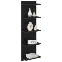 Produktbild för Vägg hylla 2 pcs Svart ek 30 x 15 x 100 cm Konstruerat trä