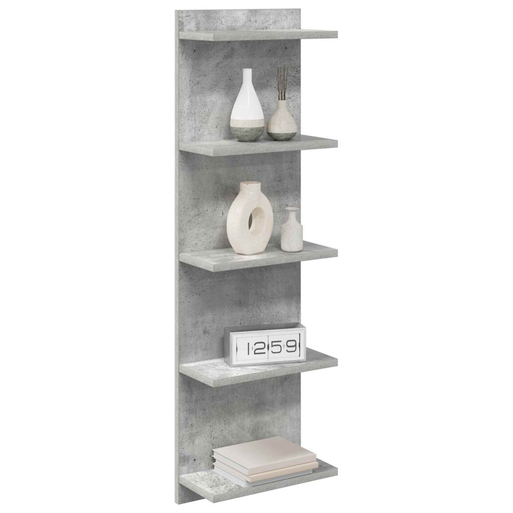 Produktbild för Vägg hylla Betonggrå 30 x 15 x 100 cm Konstruerat trä