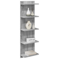 Produktbild för Vägg hylla 2 pcs Grå Sonoma 30 x 15 x 100 cm Konstruerat trä
