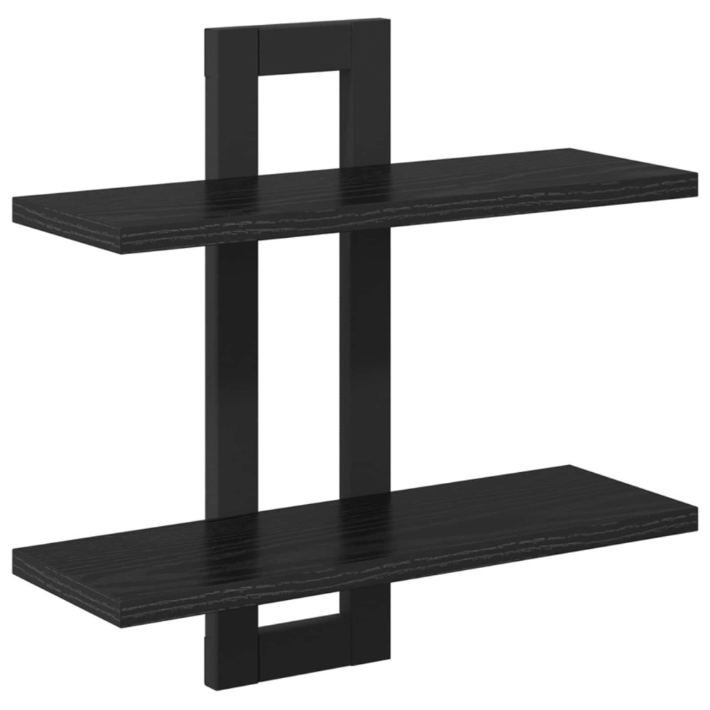 Produktbild för Flytande hyllor Svart ek 40 x 15 x 40 cm Konstruerat trä